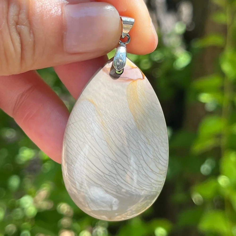 925‎ silver plated natural jasper pendant 1609